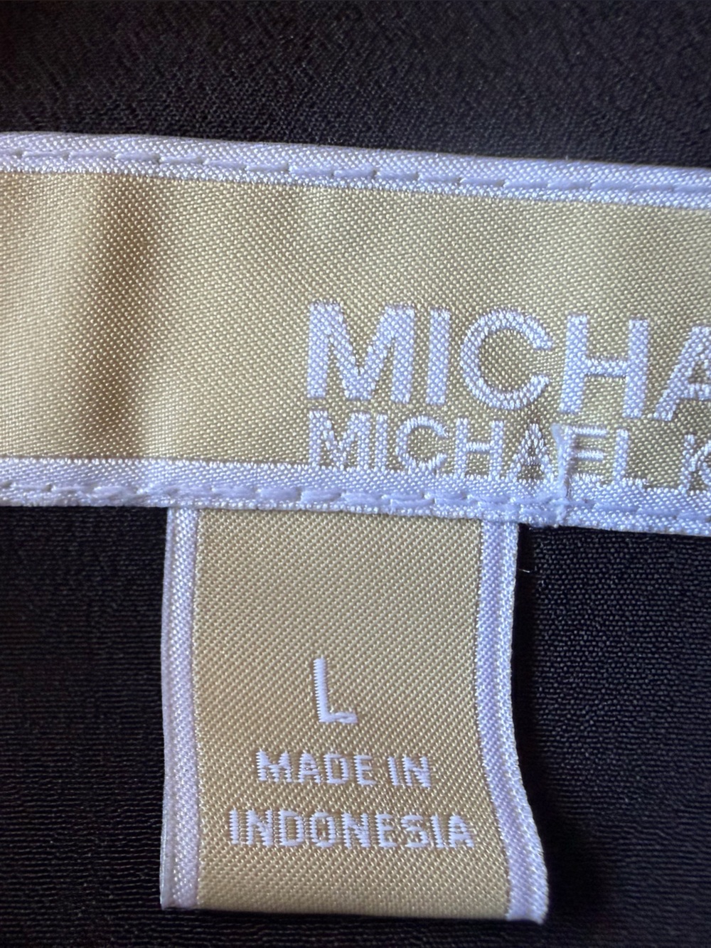 Michael Kors Black Button-Front Zip Shirt with Gold Hardware - Picture 4 of 4